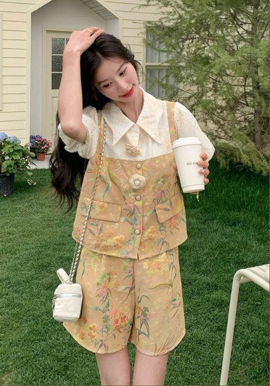 假兩件花案兩件套