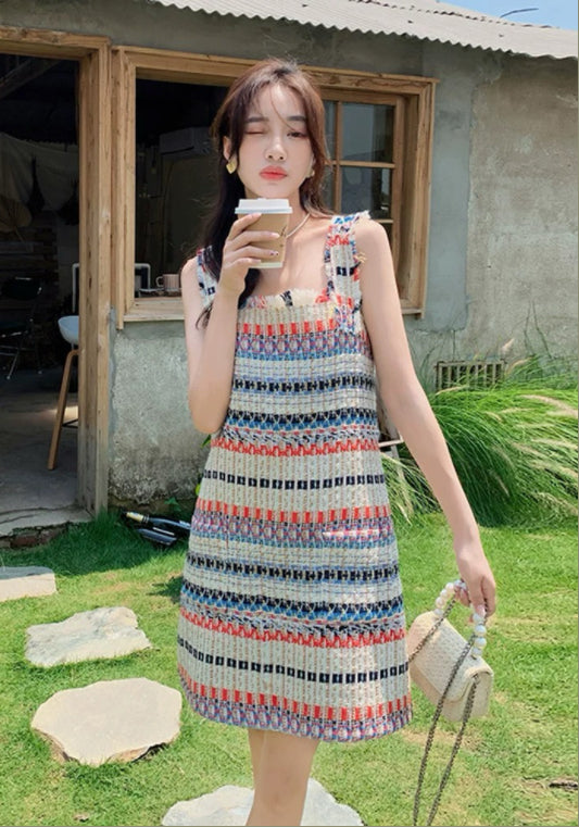 彩色編織裙