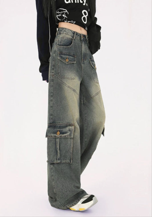 復古工裝牛仔褲