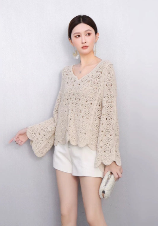 手工蕾丝衫