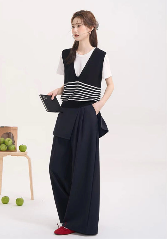 假兩件條紋上衣