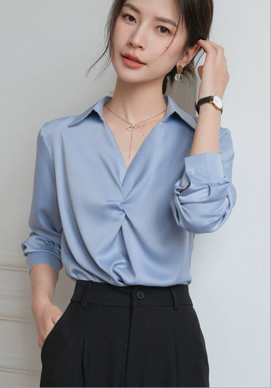 冰絲扭結襯衫