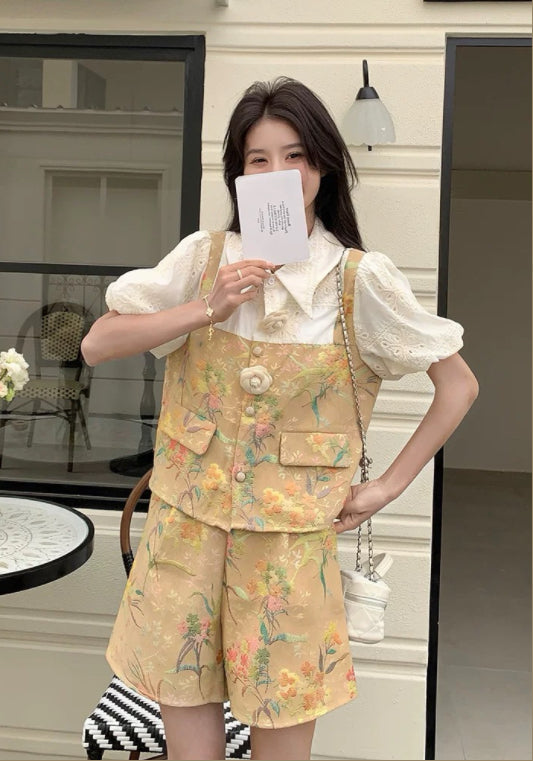 假兩件花案兩件套