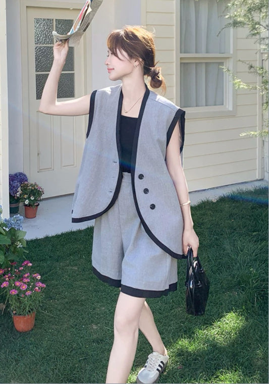 寬鬆馬甲兩件套