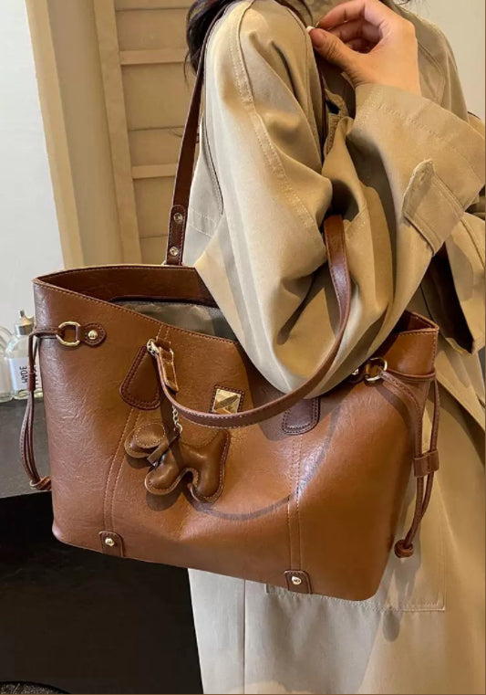 Premium leather tote bag