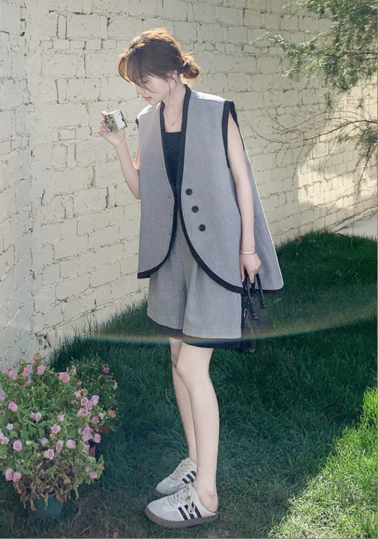 寬鬆馬甲兩件套