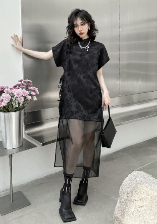 暗花網紗裙