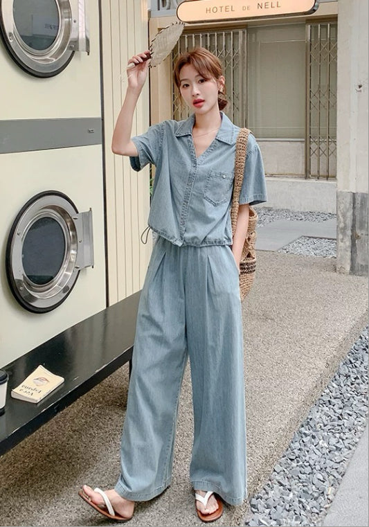 復古牛仔兩件套