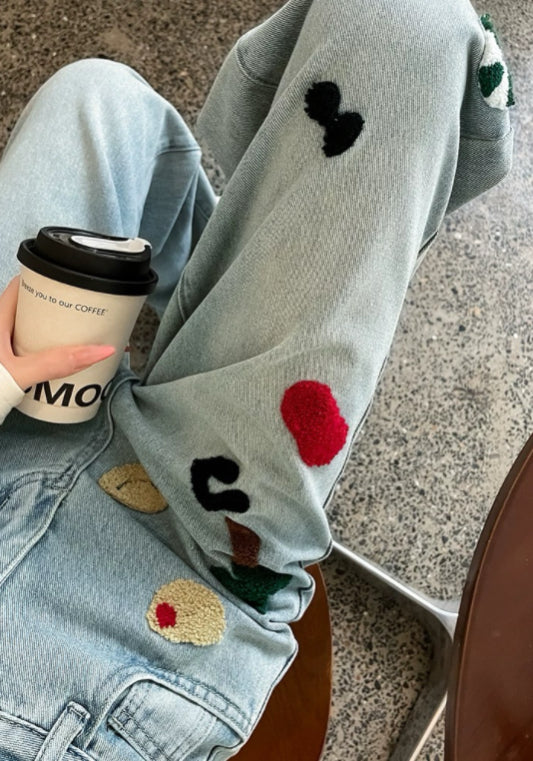 得意貼布牛仔褲