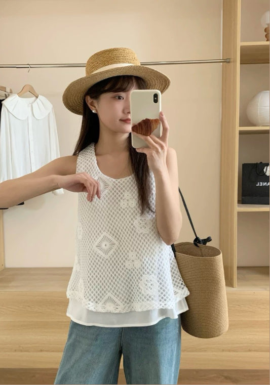 假兩件網格背心