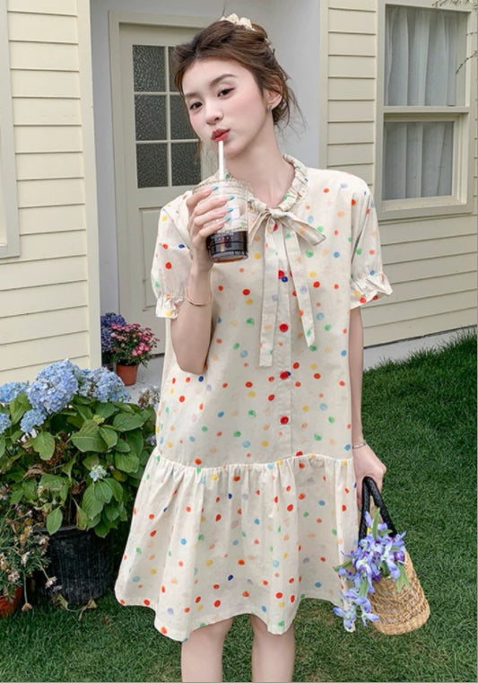彩色波點裙