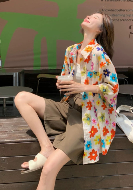 彩色花襯衫