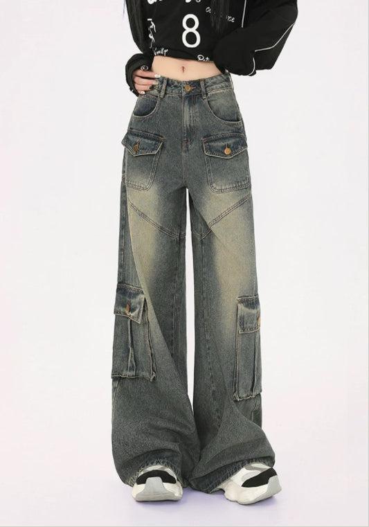 復古工裝牛仔褲