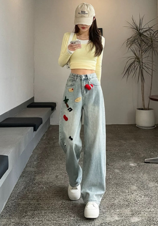 得意貼布牛仔褲