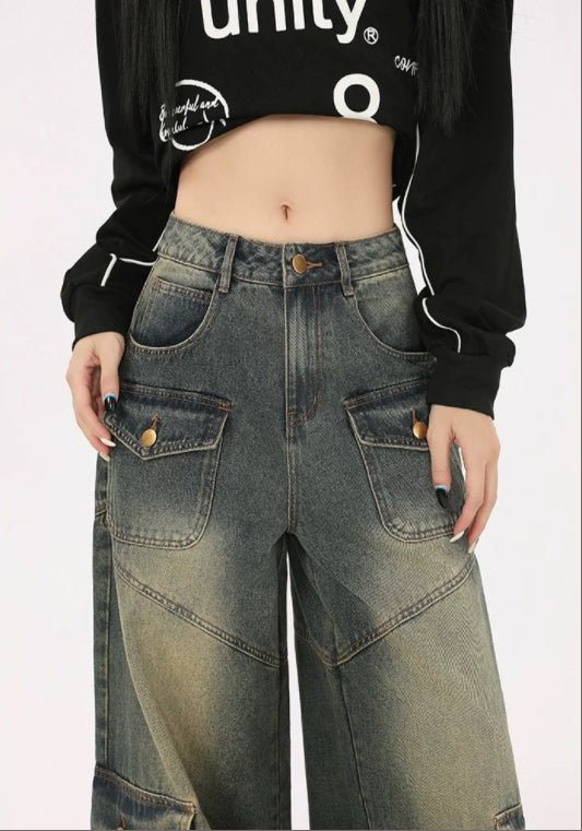 復古工裝牛仔褲