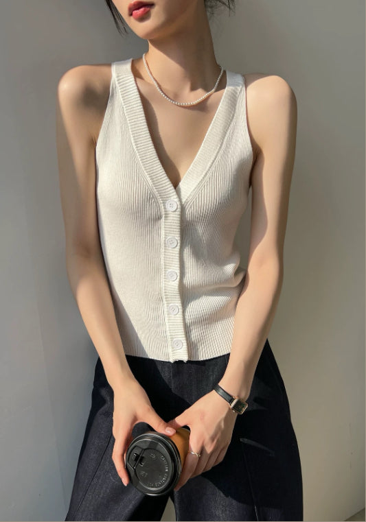 V領針織馬甲