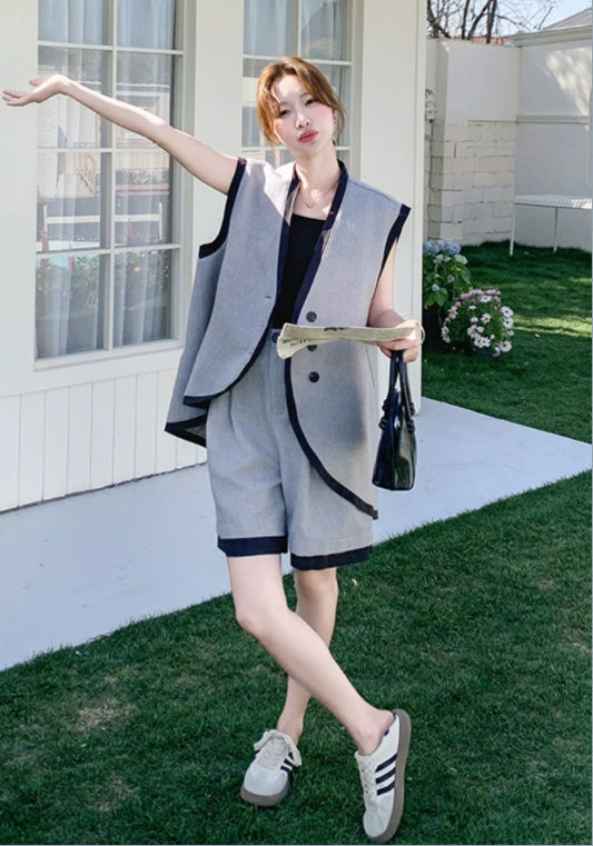 寬鬆馬甲兩件套