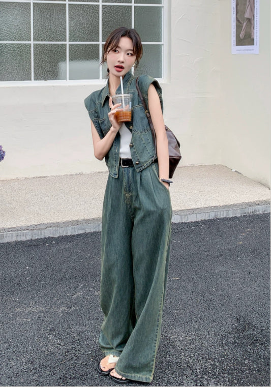 復古牛仔套裝