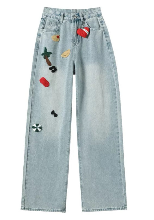 得意貼布牛仔褲