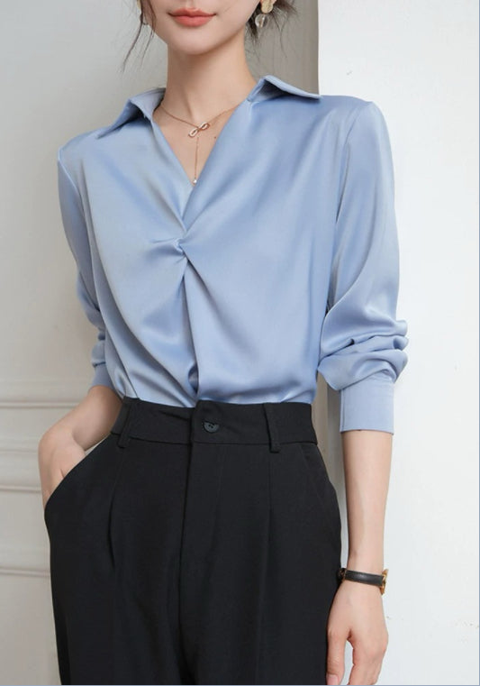 冰絲扭結襯衫