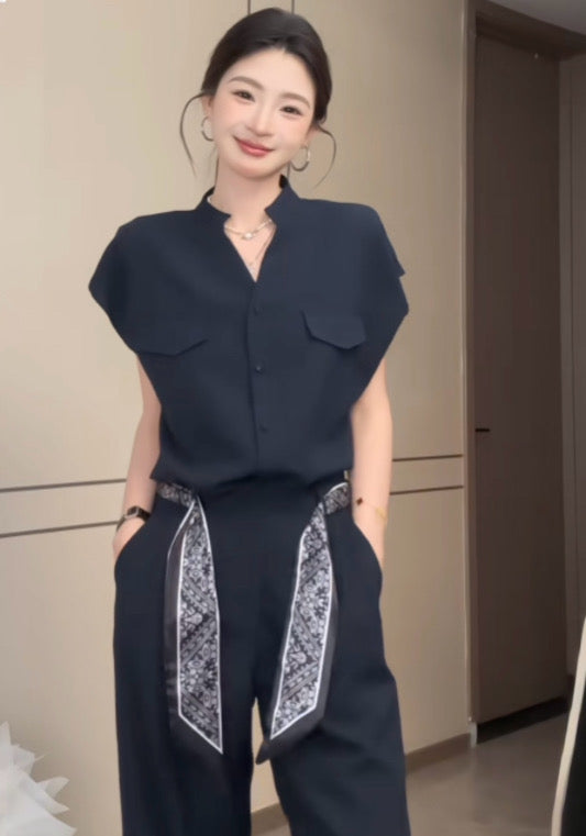 休閒襯衫套裝（送絲帶）