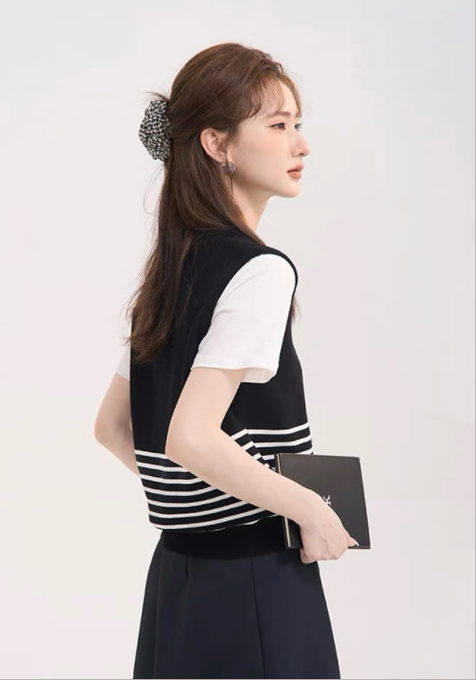 假兩件條紋上衣