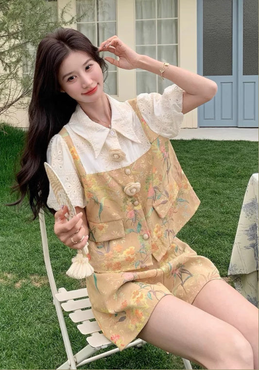 假兩件花案兩件套