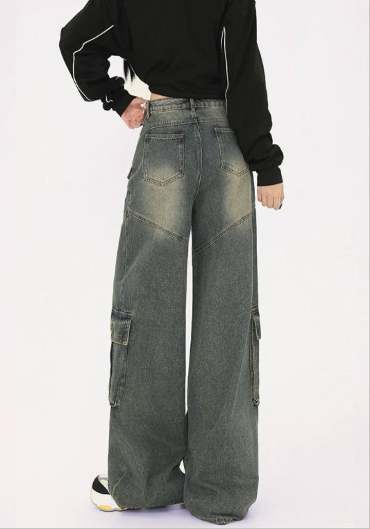 復古工裝牛仔褲