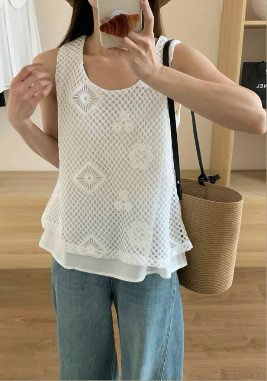 假兩件網格背心