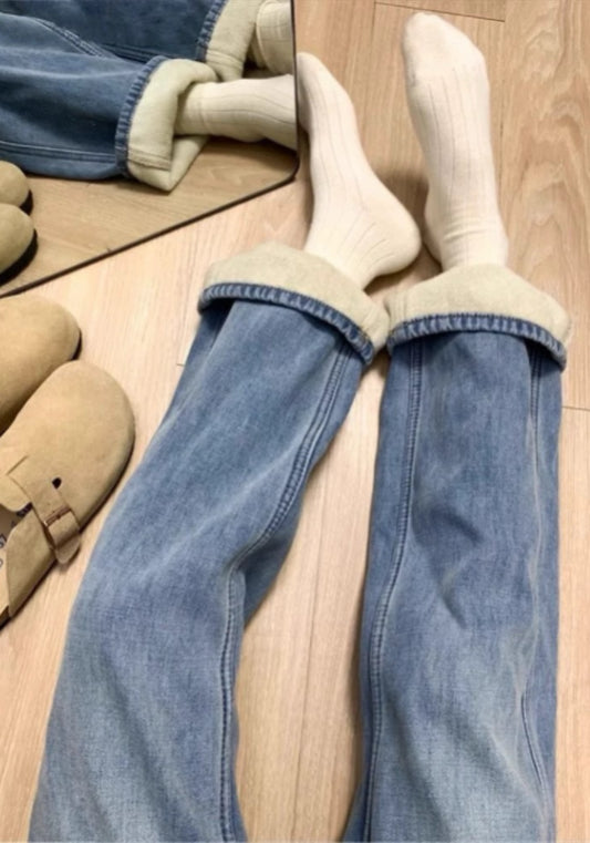 加絨牛仔褲