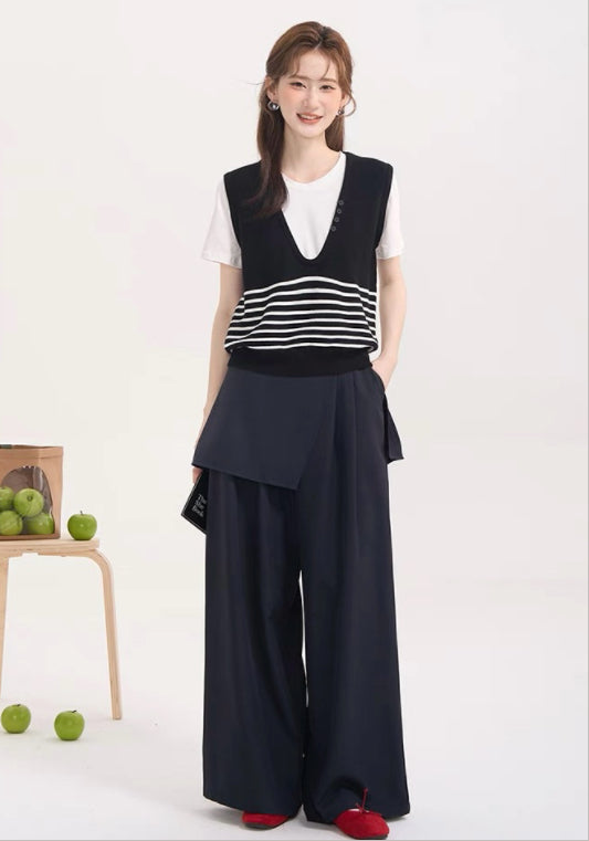 假兩件條紋上衣