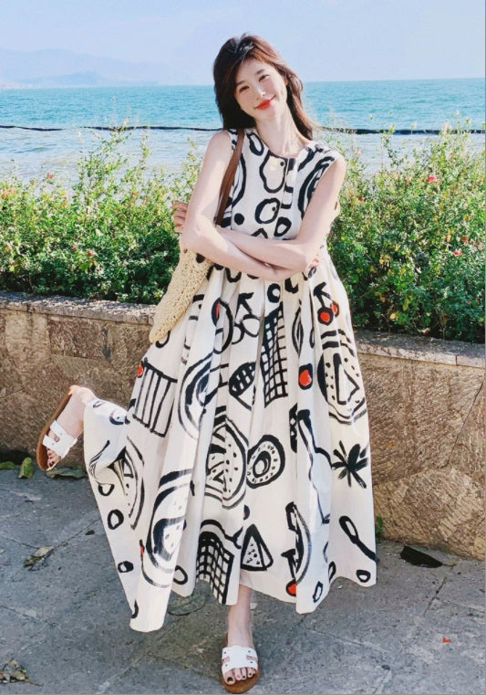 塗鴉背心裙