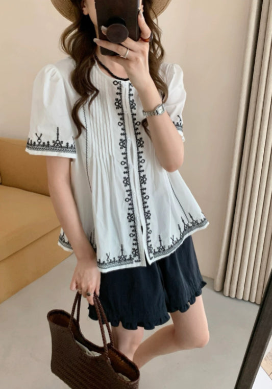 刺繡寬鬆上衣