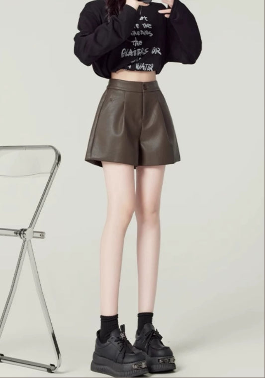 PU皮短褲