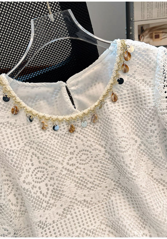 假兩件網格上衣