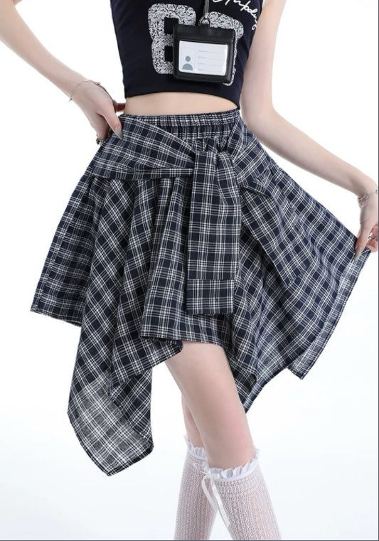 唔規則格子裙
