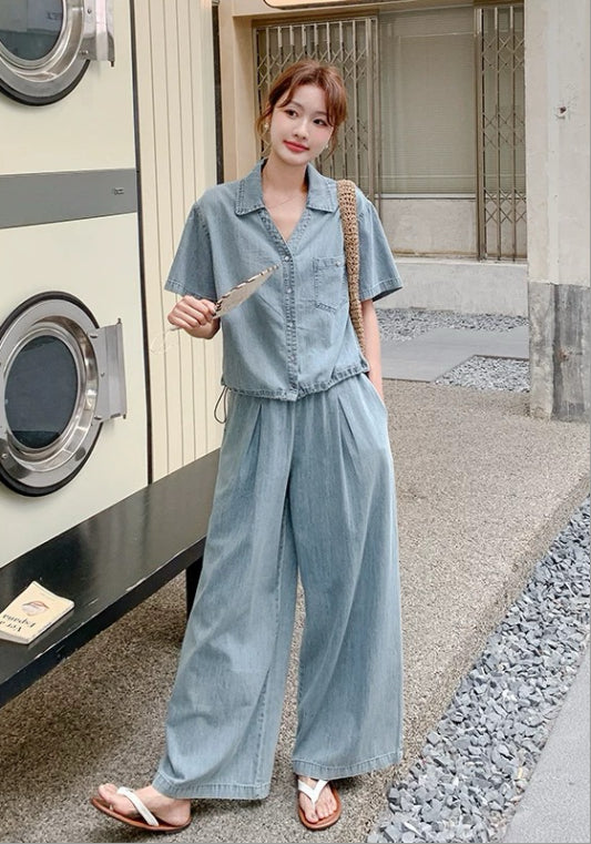 復古牛仔兩件套