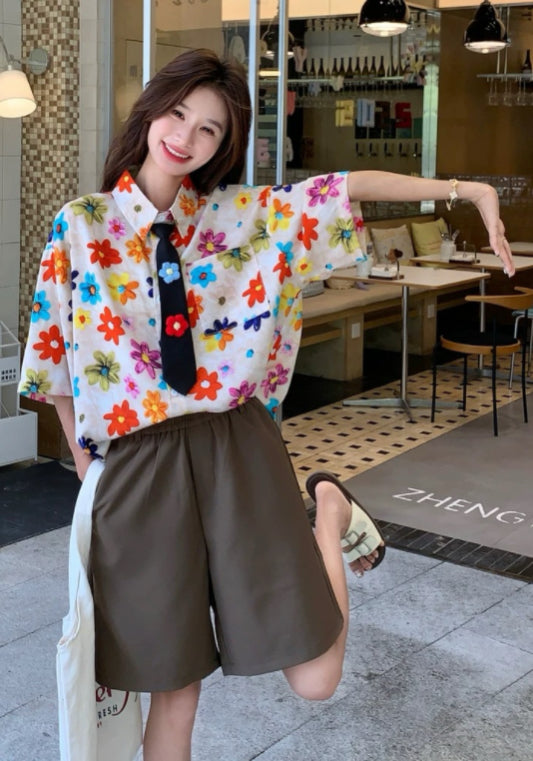彩色花襯衫