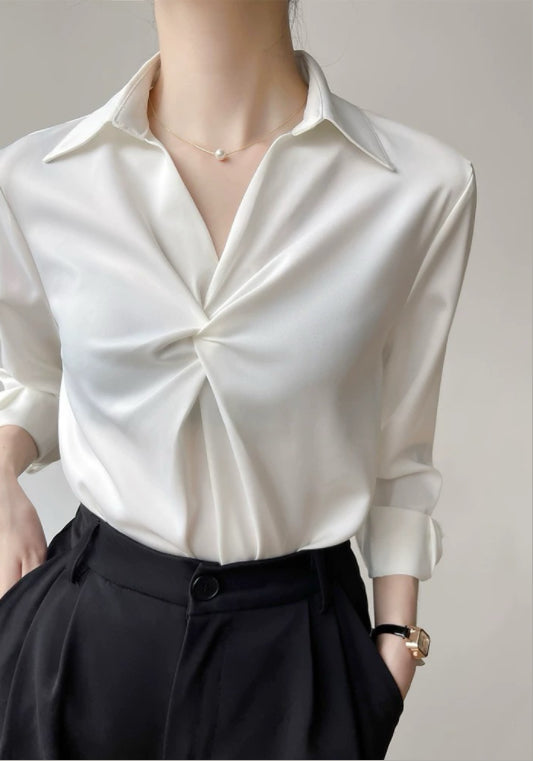 冰絲扭結襯衫