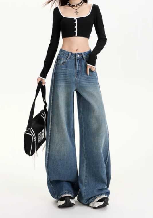 復古藍牛仔褲