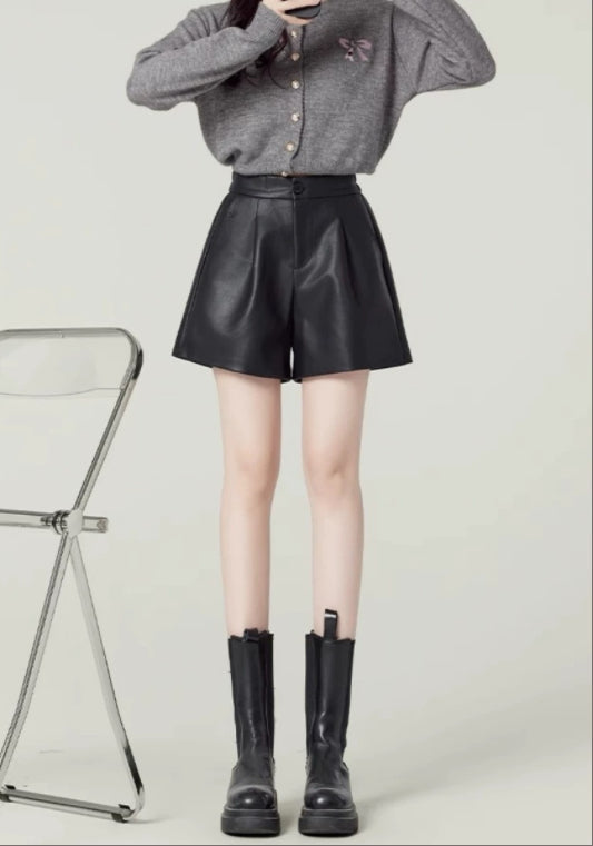 PU皮短褲