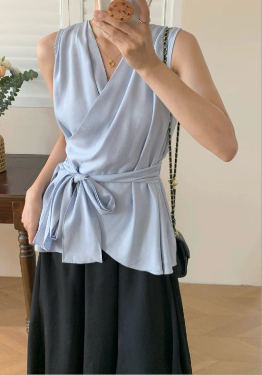 冰絲交叉領上衣