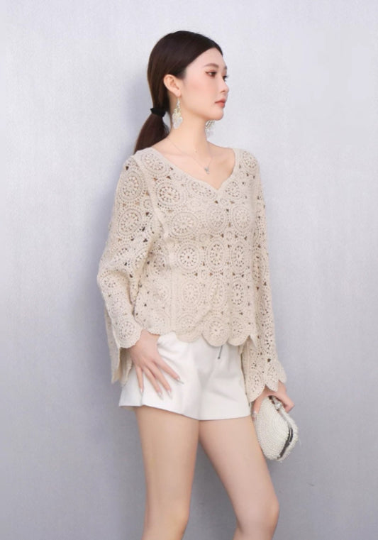 手工蕾丝衫