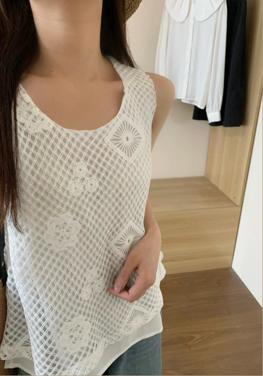 假兩件網格背心