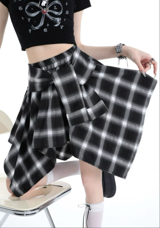 唔規則格子裙