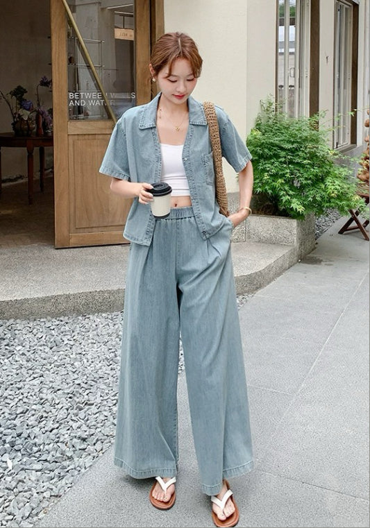 復古牛仔兩件套