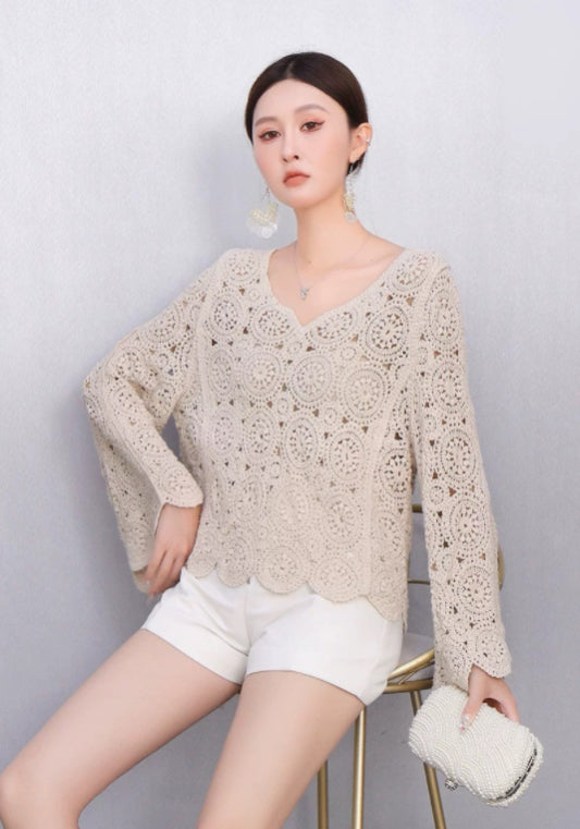 手工蕾丝衫