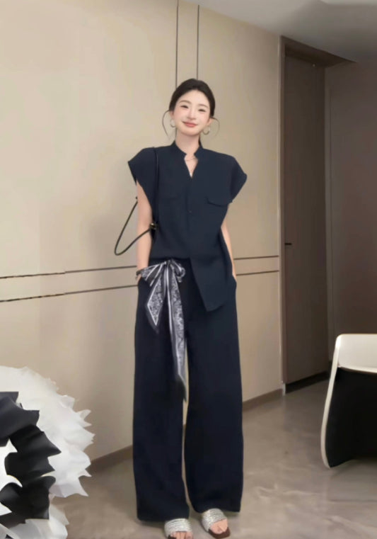 休閒襯衫套裝（送絲帶）