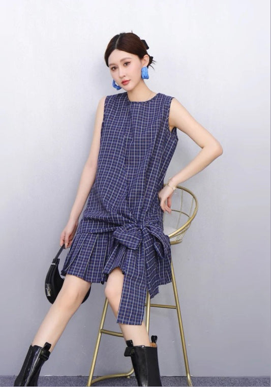 格仔背心裙
