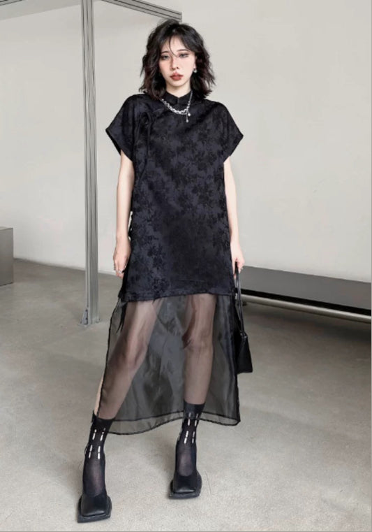 暗花網紗裙